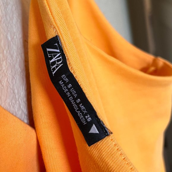 Zara YellowOrange midi dress Size S - Picture 4 of 6